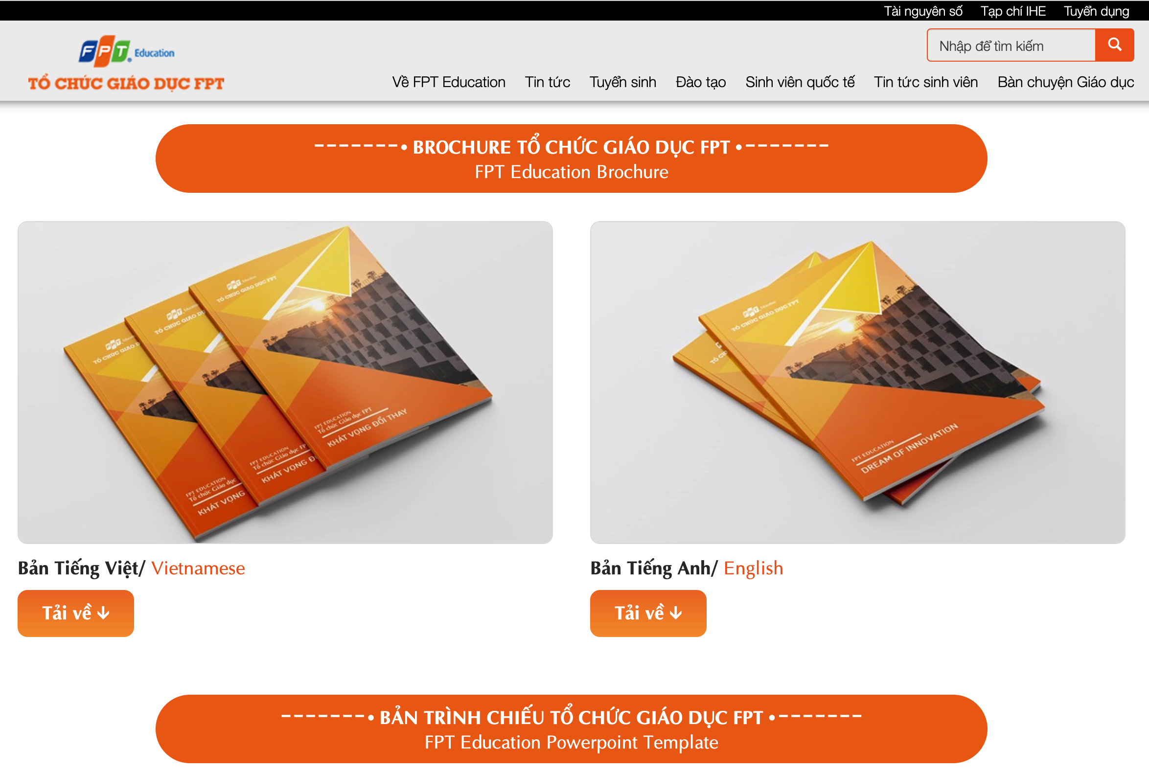 Hoàn thiện bản mobile, Trang Tài nguyên thương hiệu FPT Edu chính thức vận hành